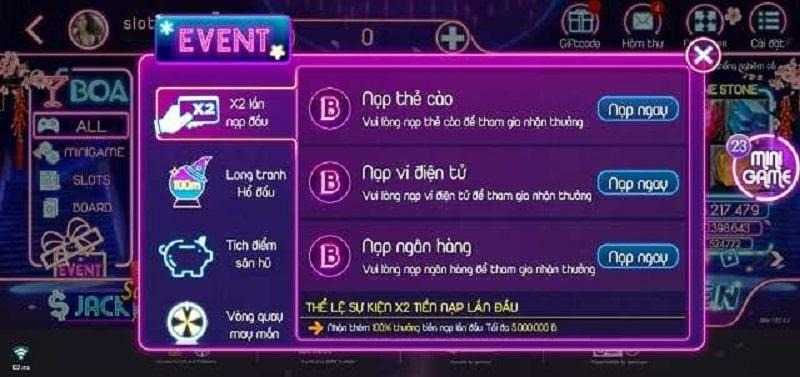 Nạp tiền hệ thống có thể thông qua nhiều hình thức khác nhau